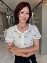 ヴィア 京都烏丸(Via)&nbsp;10代20代/カシスレッド/レイヤーボブ/髪質改善/ブリーチ