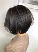 やわらかハイライトボブ/前下り