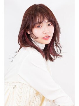 エアー 横浜(AIR) 【湯田】秋のカシスピンクインナーカラー