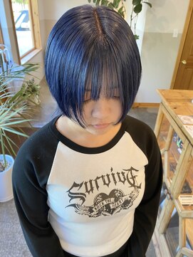 ヘアーデザインサロン スワッグ(Hair design salon SWAG) マッシュウルフ ブルー