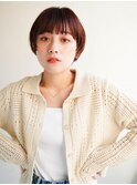 ミディアムヘア/斜めバング/グレージュカラー/新宿駅