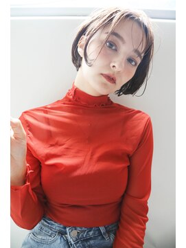 アズグロウ エクラ(AS GROW 'eclat) 柔らかニュアンスミニボブ【前髪アンブレラカラーこなれミディ】