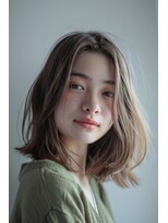 ラナ 新宿(lana)&nbsp;こなれミディ/シアーグレージュ/顔まわり【lana hair/新宿】