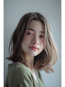 ラナ 新宿(lana) こなれミディ/シアーグレージュ/顔まわり【lana hair/新宿】