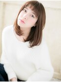 mod's姪浜/ぱっつん前髪美髪艶感ストレートワンカールボブディi