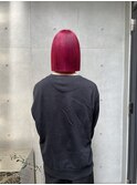 red/赤 落とせる赤 ブリーチ メンズボブ