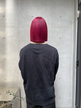 ヴァーディ オモテサンドウ(Vardy omotesando) red/赤 落とせる赤 ブリーチ メンズボブ