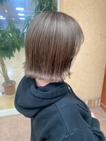 ヒラトヤ 肴町店 20代30代40代艶感パールベージュシースルーバングミディアム