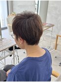 白髪ぼかしハイライトブリーチミルクティーベージュ