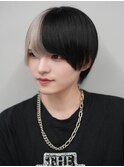 マッシュウルフ/ポイントカラー/ホワイトカラー/ウルフカット