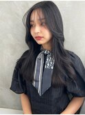 小顔　横顔美人　韓国風　地毛カラー