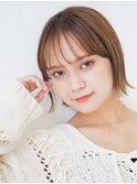 ラフさが可愛い切りっぱなし　ミニボブ ショコラベージュ