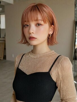 オレンジペコ(orange peco) 外ハネボブ オレンジカラー 髪質改善トリートメント 20代 30代