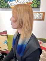 レットイット Letit 顔周り姫カット×裾ブルー×グレー