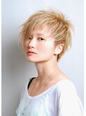 アシメントリー夏金髪ショート