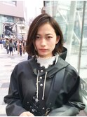 大人可愛い◎シアーベージュ切りっぱなしボブ☆