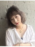 ハーフアップ×ボブショート