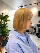 【ARTE表参道/青山】切りっぱなしボブ×ハイトーンベージュ