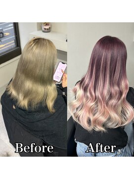 ファボ(Fav) 《カラー+シールエクステ》Pink×White