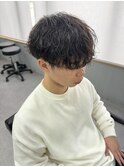 パーマメンズマッシュツーブロックスパイラル