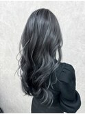 コントラスト極ハイライト☆アッシュブラック