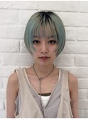 ケアブリーチダブルカラー顔周りレイヤーカットショート