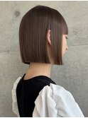 イメチェン/外ハネボブ/ブルーブラック/美髪/ホワイトブロンド