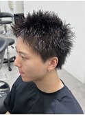 黒髪スパイキーショート/メンズショート