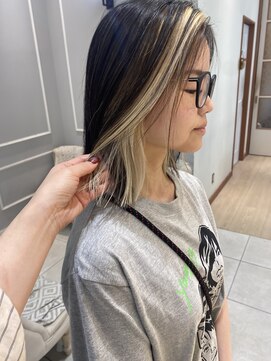 ネオリーブギンザ 銀座店(Neolive GINZA) インナーカラー抜きっぱなしブロンド/白髪ぼかしハイライト