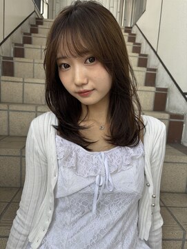 ショコララテ ふんわり/レイヤー/くびれミディアム/ワンカール/簡単