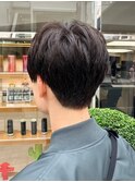メンズカットショートカットアッシュカラーオリーブカラー