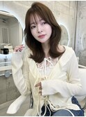 外ハネくびれミディ＊レイヤーカット/顔周りカット＊藤原