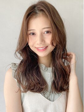 レア 表参道(L'ea) 暗髪クラゲヘアーオリーブグレー小顔ココアベージュ