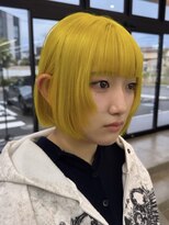 ノートエートル 西金沢(Nought etre)&nbsp;イエローカラー10代20代30代ブリーチカラーボブカット