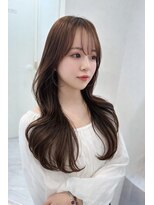 モナ 髪質改善(MONA)&nbsp;【MONA】ロングレイヤー/くびれ巻き/顔周りカット/ラテカラー