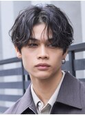 原宿メンズパーマツイストスパイラルパーマフリンジカット強め