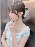 結べるレイヤーカット/グレージュブラウン/韓国巻き/顔周り