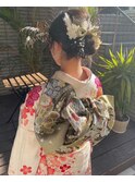 【hair salon W】成人式ヘアセット、着付け