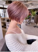 20代30代大人可愛いエアリーショートラベンダーベージュ透明感