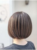 ナチュラルハイライト×ミニボブ ボブショート