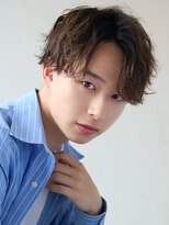 メンズカット バイ ソイクフ(メンズカット by SOY-KUFU)&nbsp;MEN'SHAIRアッシュブラックマッシュパーマセンターパート