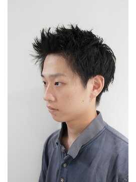 カーウォッシュバーバー(CARWASH BARBER) メンズアップバングダークアッシュベリーショート0804