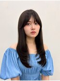20代30代大人かわいい顔周りレイヤー小顔カットグレージュ