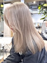 サンク 原宿 表参道(cinq) ハイトーンカラーダブルカラー韓国ヘア原宿ミルクティーベージュ