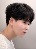 カルマパーマ/メンズ/フェザーパーマ/韓国/眉毛/センターパート
