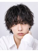 無造作マッシュウルフ/シャドウパーマ/緩め波巻きスパイラル