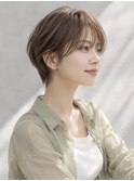 30代40代の大人ショートボブ×透明感ブラウン