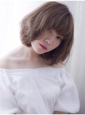 大人可愛い透け感小顔ひし形シフォンボブ20代30代40代髪質改善