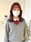 福井 大和田 韓国ヘア チェリーピンクレッド 卒業カラー
