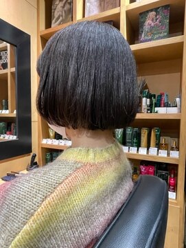 オーガニック ライフ 若葉 鶴ヶ島(organic+life) 小顔ストレートボブ黒髪グレージュダークアッシュモード